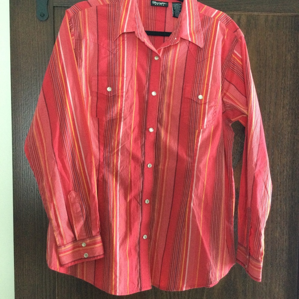 Retro Wrangler Rancher Western Rodeo Pearl Snap Button Shirt